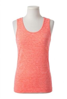 NEW ANGEL heathered bra-friendly tank top in coral